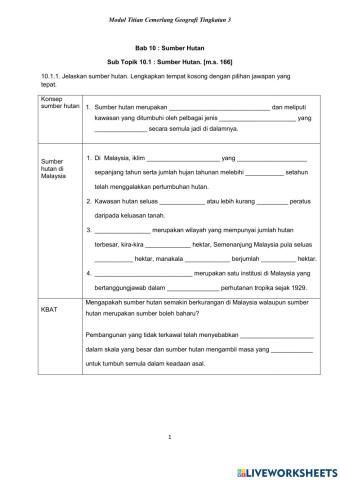 Geografi Tingkatan 3 Bab 10 Sub Topik 10.1 & 10.2