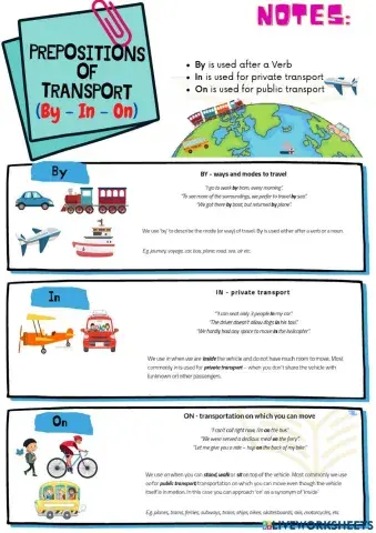 Preposition of transportation