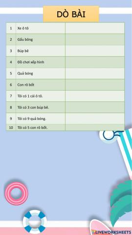 Dò bài lớp 2 7-9