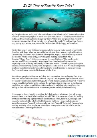Reading: Is It Time to Rewrite Fairy Tales?