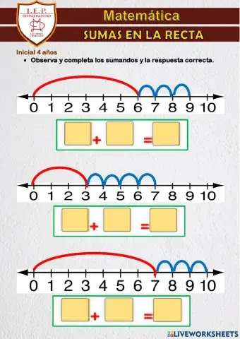Sumas en la recta numérica