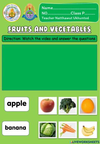 Fruits and Vegetables