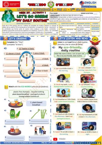 2° grado - PRE A1 - EDA 6 - activity 1 - Aprendo en casa