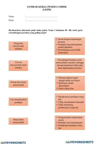Nilai - nilai Musyawarah