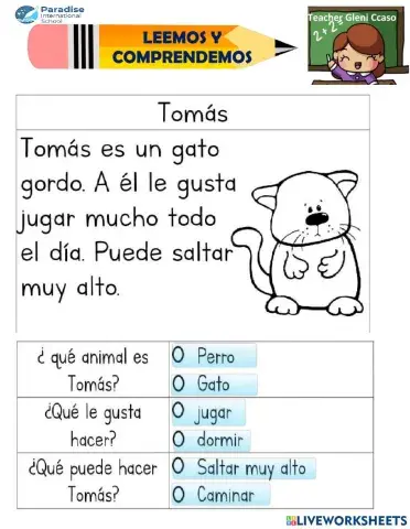 Comprensión lectora :tomás