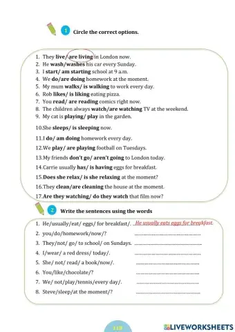 3FE-Present simple and continous