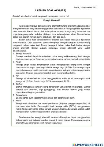 Lathan soal akm (ipa)