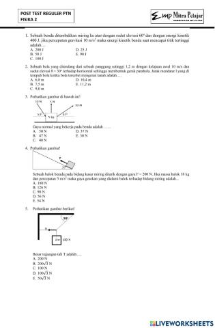 Post test reguler ptn fisika 2