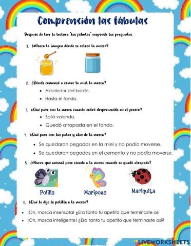 Comprensión de Las Fàbulas