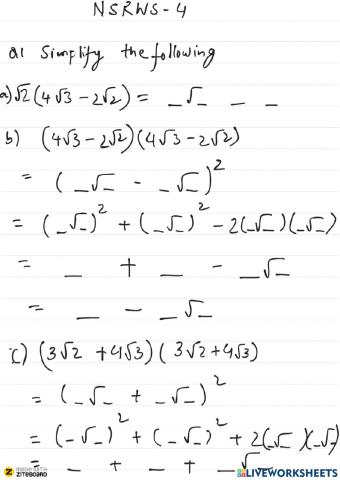 Number system Revision worksheet 3
