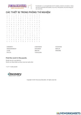 Một số dụng cụ trong phòng thí nghiệm