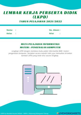 Lkpd informatika - Pengenalan Komputer