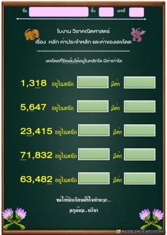 ค่าประจำหลัก