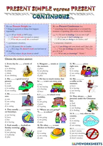 Present simple - present continuous