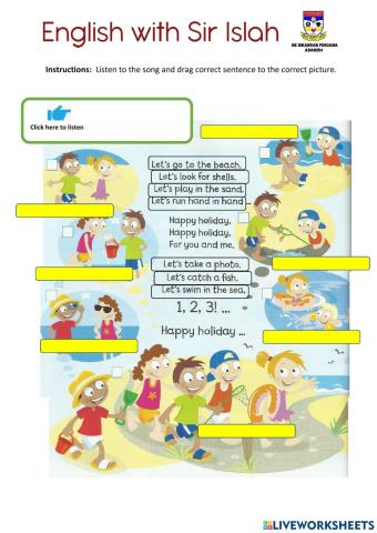 English Year 2: At the Beach Page 108