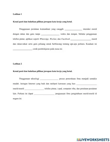 Latihan Kata Kerja Transitif