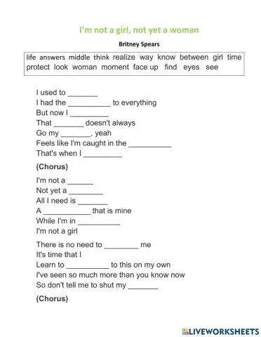 I'm not a girl by Britney Spears