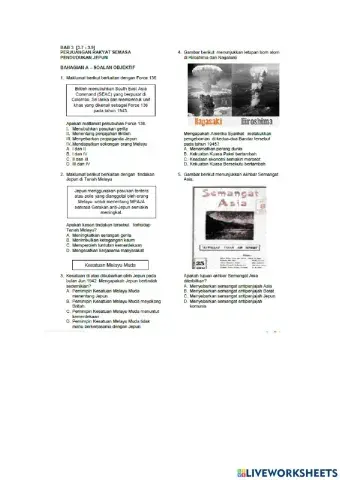 Latihan Sejarah Bab 3 Tingkatan 4 (Set 2)