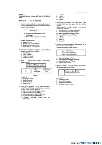Latihan Sejarah Bab 4 Tingkatan 4 (Set 1)