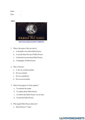 Soal latihan biography text