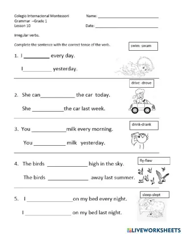 Irregular Verbs Lesson 10