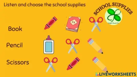 Choose the school supply