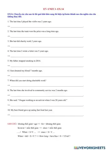 E7- unit 3- rewrite sentences