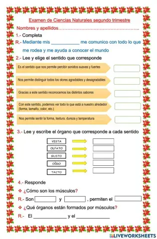 Evaluación de Ciencias Naturales 2º Trimestre