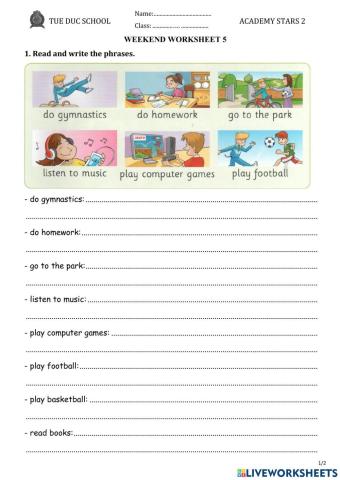 Weekend worksheet 5