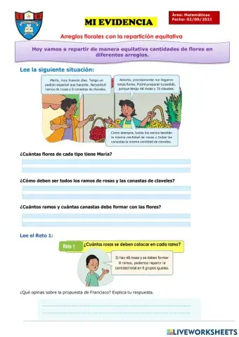 Arreglos florales con la repartición equitativa