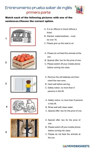 Notices matching exercise