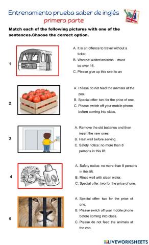 Notices matching exercise