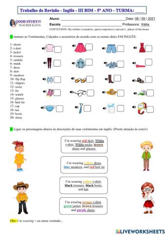 5° ano - INGLÊS - revisão 3bim - 08-09-21