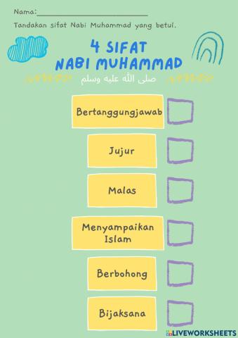 4 Sifat Nabi Muhammad SAW