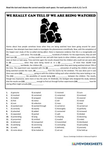 We really can tell if we are being watched