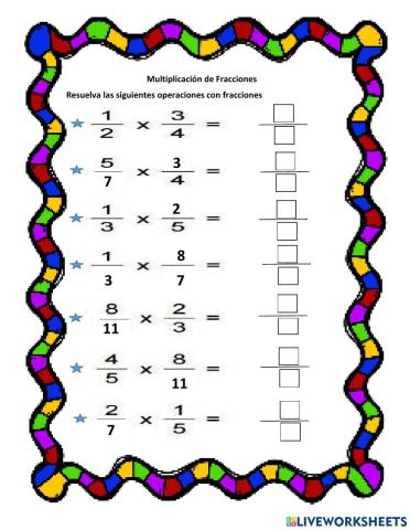 Multiplicación de fracciones