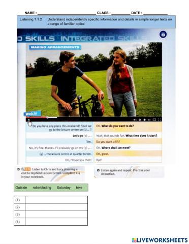 PULSE 2 Unit 8 Page 91 Listening 1.1.2