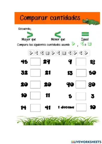 Comparación de números