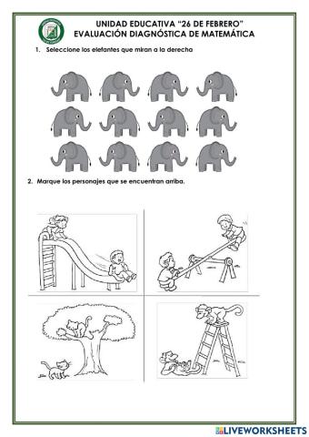 Evaluación diagnóstica de Matemática