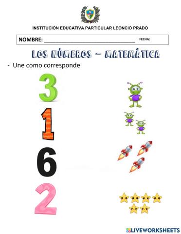 Los números del 1 al 6