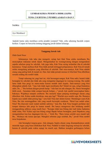 LKPD KELAS V TEMA 2 SUBTEMA 2 PEMBELAJARAN 3 dan 4