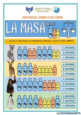 Medidas de masa de animales