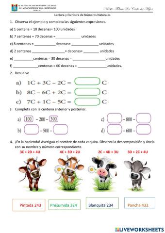 Lectura de numeros naturales