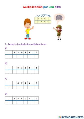 Multiplicación por una cifra