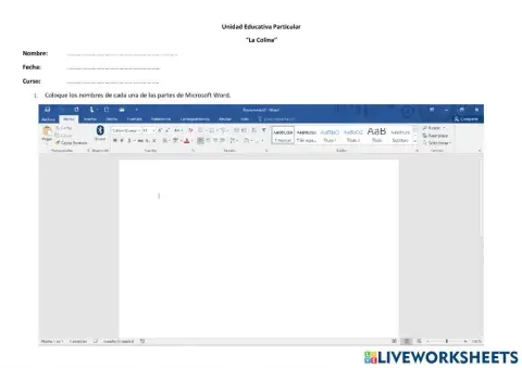 Partes de microsoft Word