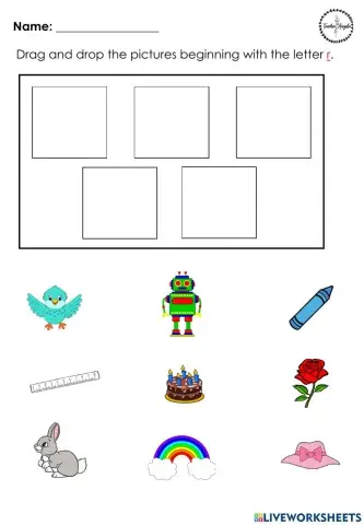 Letter R drag and drop