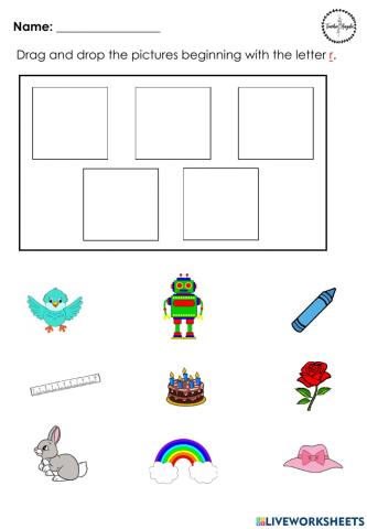 Letter R drag and drop