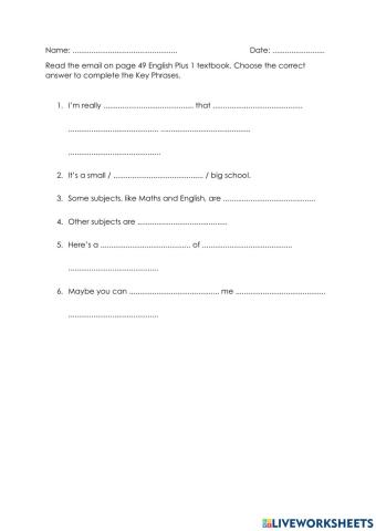 Key phrase text book page 49
