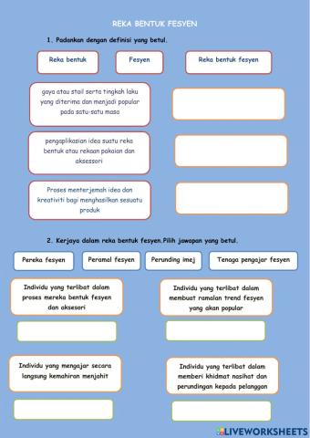 Reka Bentuk Fesyen Tingkatan 1