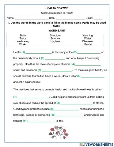 Introduction to Health and Hygiene